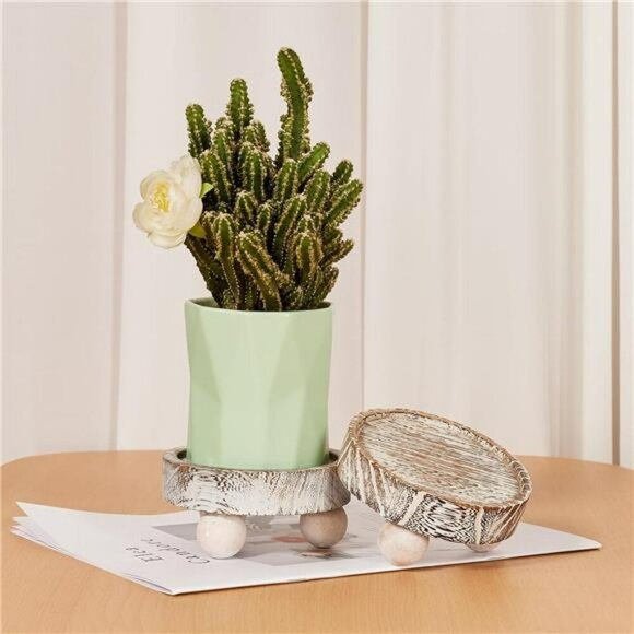 Wood Riser Stand Set Farmhouse Pedestal for Decor Display Candles Plants Cups - Picture 6 of 8